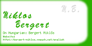 miklos bergert business card